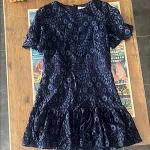 Flying Tomato Navy Floral Lace Fit-and-Flare Dress